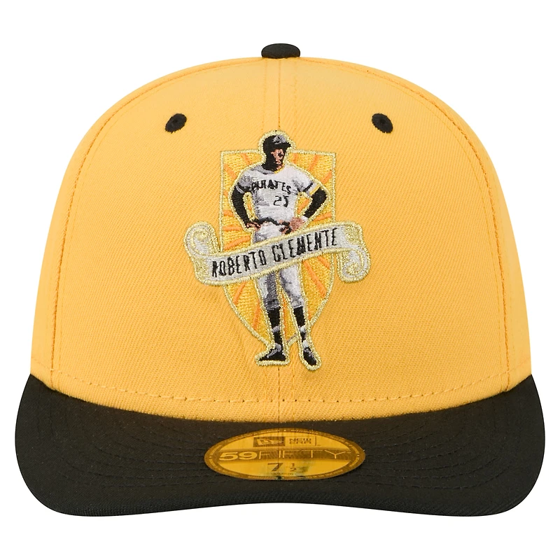 Casquette ajustée New Era Roberto Clemente dorée 59FIFTY des Pirates de Pittsburgh pour homme