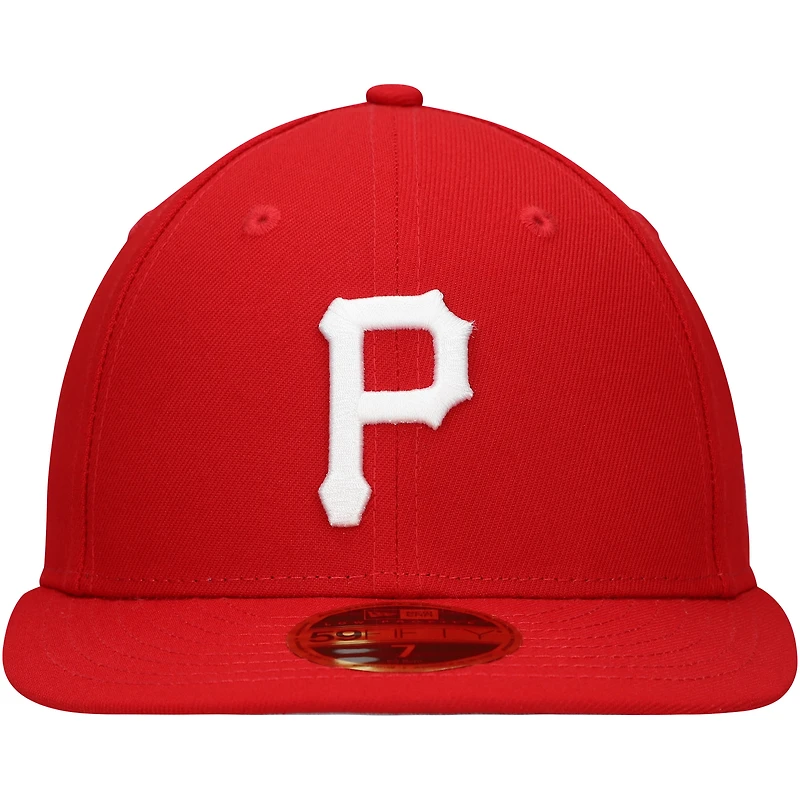 Casquette ajustée 59FIFTY à profil bas Scarlet Pittsburgh Pirates New Era pour homme