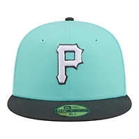 Men's New Era Turquoise/Charcoal Pittsburgh Pirates Two-Tone Color Pack 59FIFTY Fitted Hat