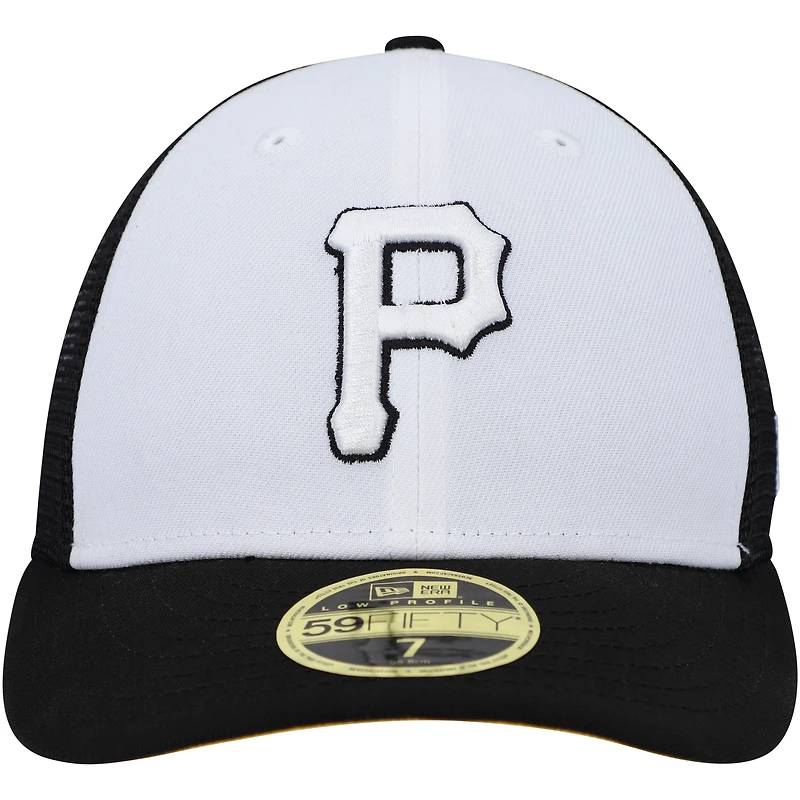 Men's New Era White/Black Pittsburgh Pirates 2023 On-Field Batting Practice Low Profile 59FIFTY Fitted Hat