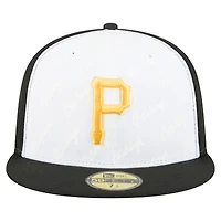 Men's New Era White/Black Pittsburgh Pirates Repeat 59FIFTY Fitted Hat