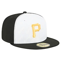Men's New Era White/Black Pittsburgh Pirates Repeat 59FIFTY Fitted Hat