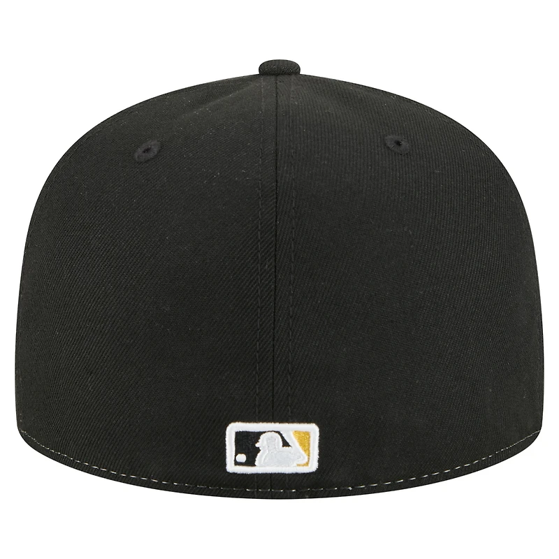 Men's New Era White/Black Pittsburgh Pirates Repeat 59FIFTY Fitted Hat
