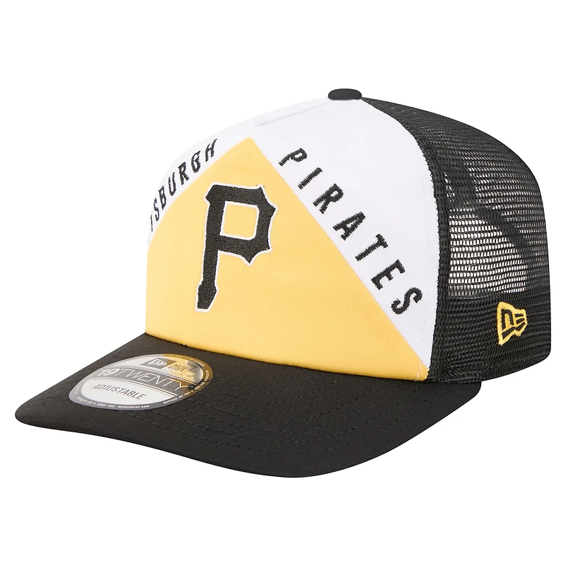 Casquette trucker ajustable New Era blanche et noire Pittsburgh Pirates, coupe rétro 19TWENTY, pour homme