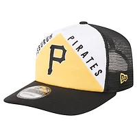 Casquette trucker ajustable New Era blanche et noire Pittsburgh Pirates, coupe rétro 19TWENTY, pour homme