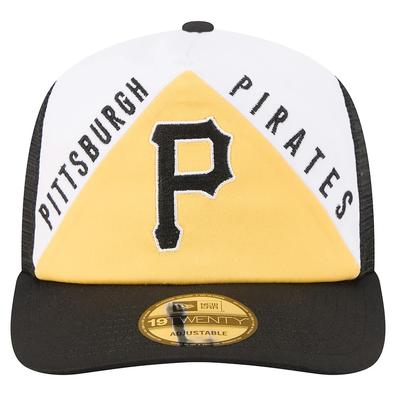 Men's New Era White/Black Pittsburgh Pirates Retro Cut 19TWENTY Adjustable Trucker Hat