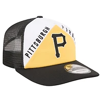 Men's New Era White/Black Pittsburgh Pirates Retro Cut 19TWENTY Adjustable Trucker Hat