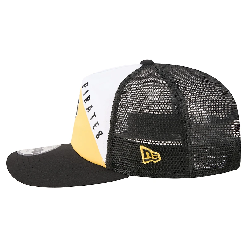 Men's New Era White/Black Pittsburgh Pirates Retro Cut 19TWENTY Adjustable Trucker Hat