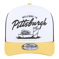 Casquette trucker New Era 9FIFTY Foodie A-Frame blanche et or Pittsburgh Pirates pour homme