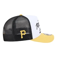Casquette trucker New Era 9FIFTY Foodie A-Frame blanche et or Pittsburgh Pirates pour homme
