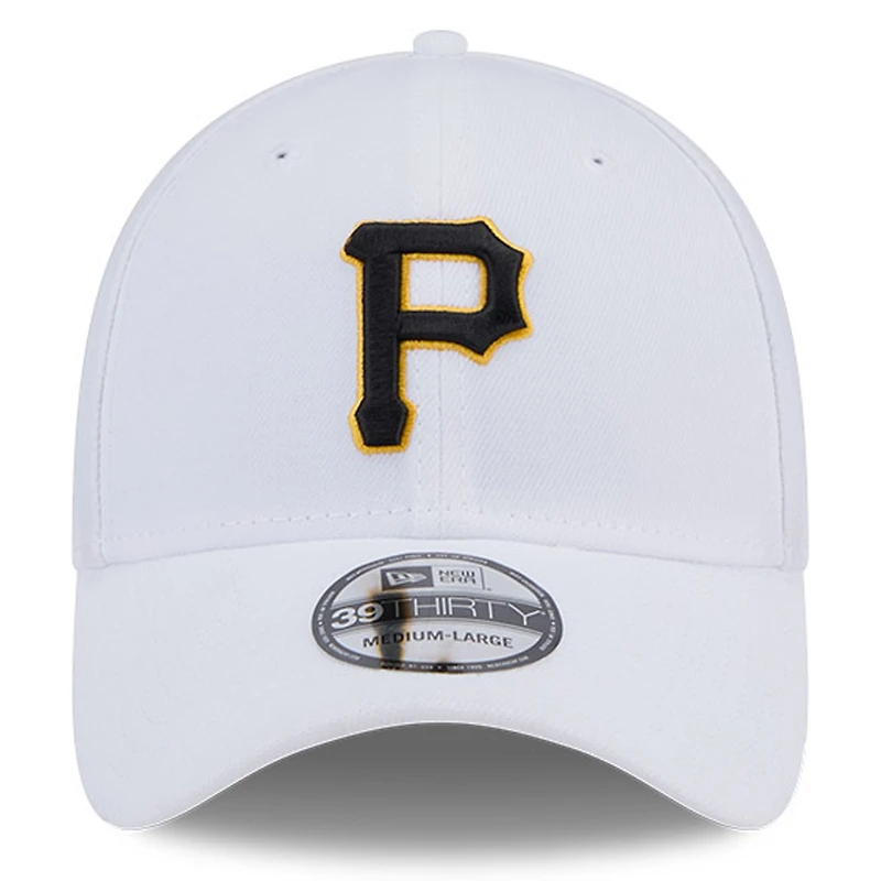 Casquette 39THIRTY Flex blanche des Pirates de Pittsburgh New Era pour homme