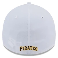 Casquette 39THIRTY Flex blanche des Pirates de Pittsburgh New Era pour homme