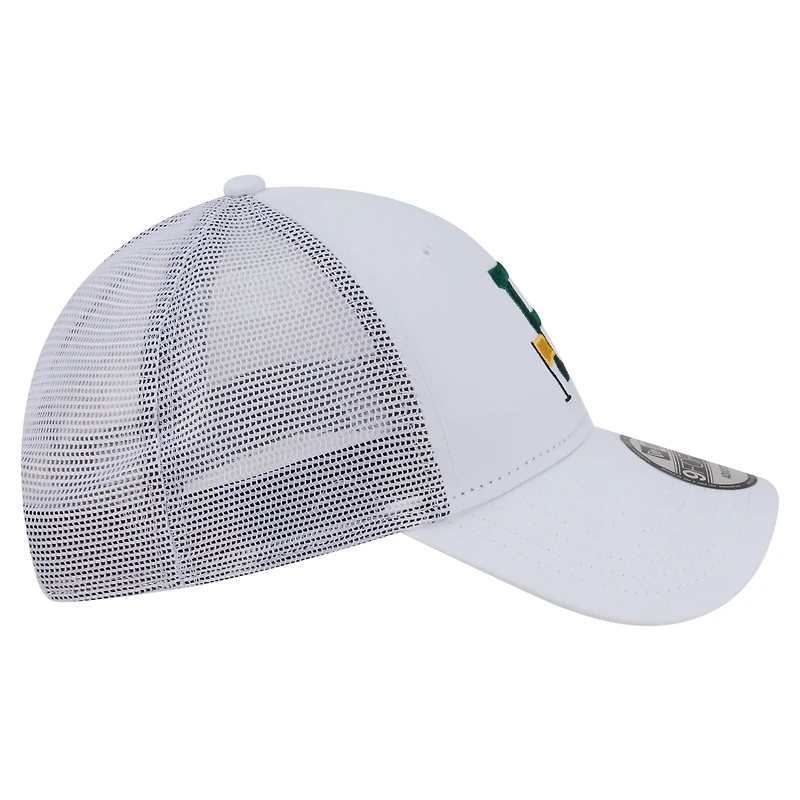 Casquette trucker ajustable New Era 9FORTY blanche à motif drapeau des Pirates de Pittsburgh pour homme