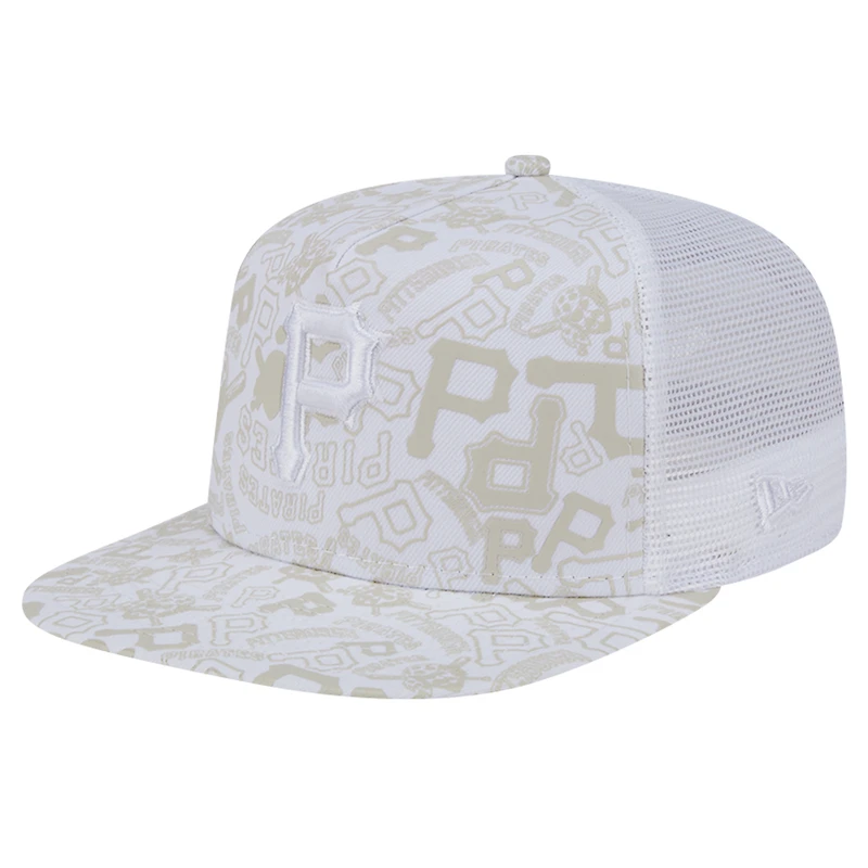 Casquette Snapback 9FIFTY Snapback A-Frame Trucker Dunes avec logo des Pirates de Pittsburgh New Era pour hommes