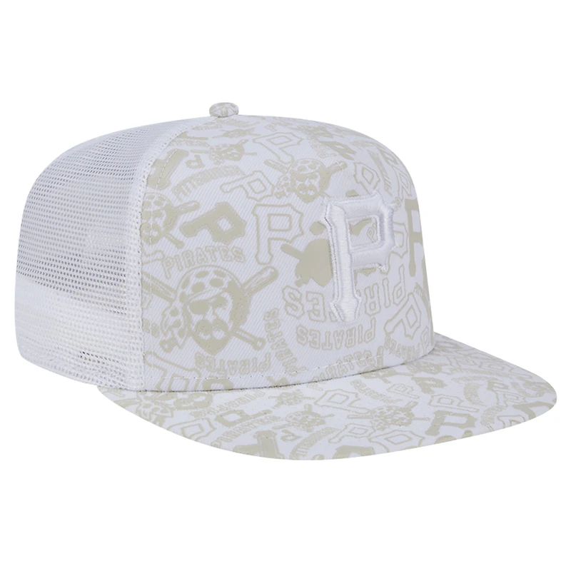 Casquette Snapback 9FIFTY Snapback A-Frame Trucker Dunes avec logo des Pirates de Pittsburgh New Era pour hommes