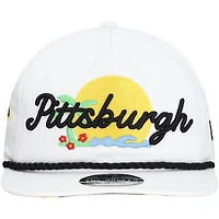 Men's New Era White Pittsburgh Pirates Paradise Golfer Adjustable Hat