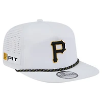 Men's New Era White Pittsburgh Pirates Perforated Golfer Snapback Hat