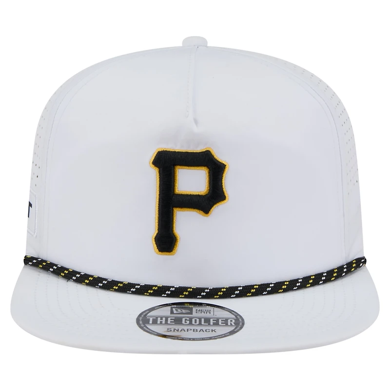 Casquette de golf perforée blanche New Era pour homme, style snapback, des Pirates de Pittsburgh
