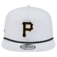 Casquette de golf perforée blanche New Era pour homme, style snapback, des Pirates de Pittsburgh