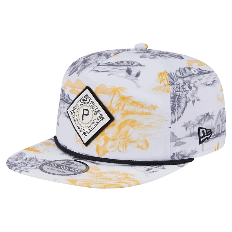 Casquette snapback blanche à imprimé Island Golfer des Pirates de Pittsburgh de New Era pour homme