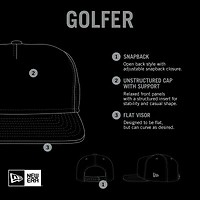Casquette snapback Spring Spectrum Golfer New Era pour hommes, blanche