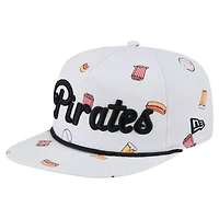 Casquette ajustable New Era blanche 19TWENTY pour homme avec logo de l'équipe des Pirates de Pittsburgh