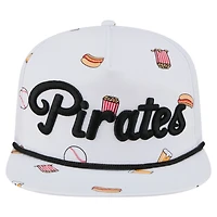 Casquette ajustable New Era blanche 19TWENTY pour homme avec logo de l'équipe des Pirates de Pittsburgh