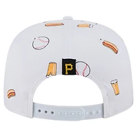 Casquette ajustable New Era blanche 19TWENTY pour homme avec logo de l'équipe des Pirates de Pittsburgh