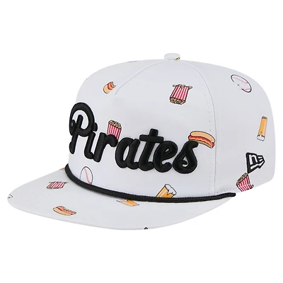 Casquette ajustable New Era blanche 19TWENTY pour homme avec logo de l'équipe des Pirates de Pittsburgh