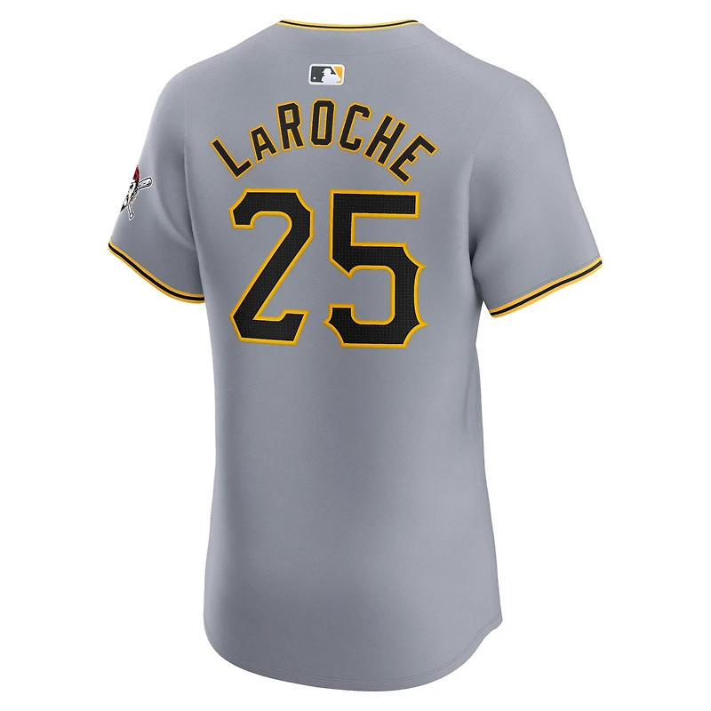 Maillot de joueur Nike Adam LaRoche pour hommes, gris, Pittsburgh Pirates Road Elite