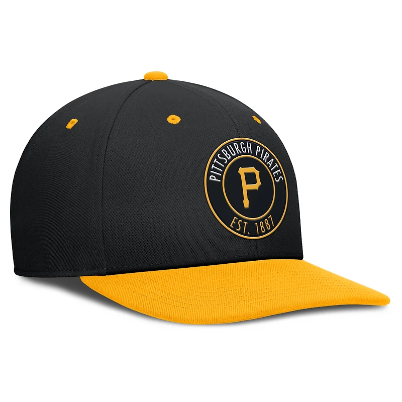 Casquette Nike noire/dorée pour homme, collection Cooperstown Pro Dri-FIT, des Pirates de Pittsburgh