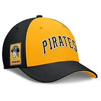 Casquette Nike Performance Flex Rise Swoosh pour homme, noire/dorée, des Pirates de Pittsburgh