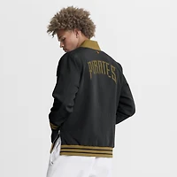 Men's Nike Black Pittsburgh Pirates 2026 City Connect Authentic Collection Relaxed Full-Zip Bomber Jacket
