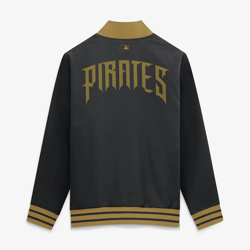 Men's Nike Black Pittsburgh Pirates 2026 City Connect Authentic Collection Relaxed Full-Zip Bomber Jacket