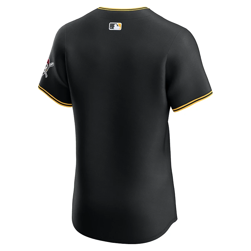 Maillot Nike noir pour homme Pittsburgh Pirates Alternate Vapor Premier Elite Patch
