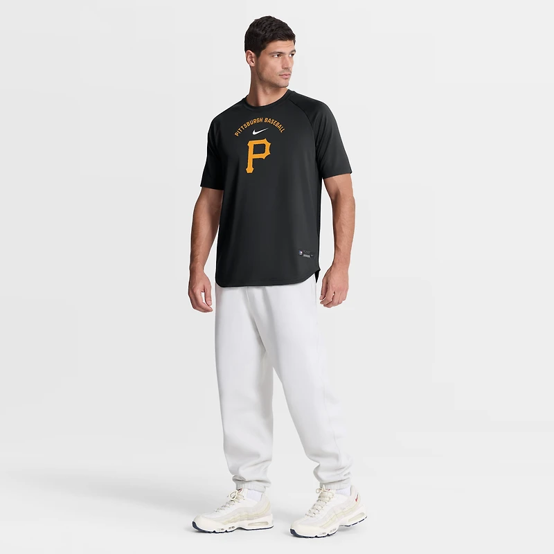 Haut raglan Nike Dri-FIT noir Pittsburgh Pirates Authentic Collection pour homme