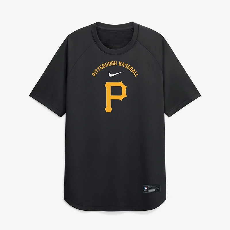 Haut raglan Nike Dri-FIT noir Pittsburgh Pirates Authentic Collection pour homme
