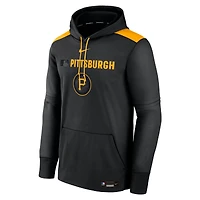 Sweat à capuche Nike noir authentique des Pirates de Pittsburgh City Connect Therma pour homme