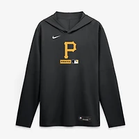 Men's Nike Black Pittsburgh Pirates Authentic Collection Dri-FIT Long Sleeve Hooded T-Shirt