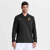 Pull-over Nike Pittsburgh Pirates Authentic Collection Dri-FIT Raglan demi-zip noir pour homme