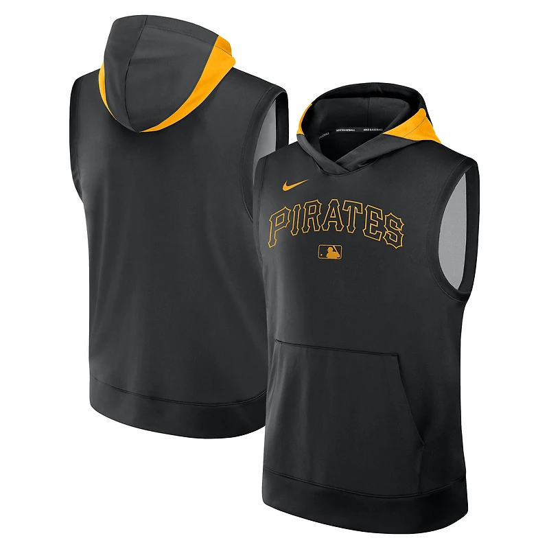 Sweat à capuche sans manches Nike Pittsburgh Pirates Authentic Collection Performance pour homme, noir