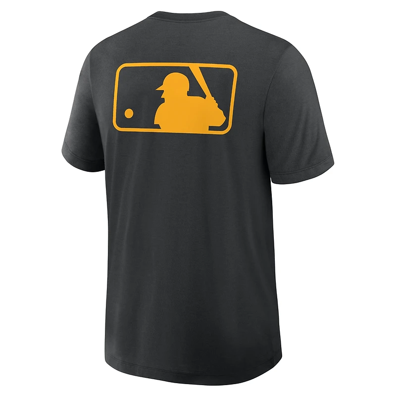 T-shirt Nike noir pour homme, collection authentique des Pirates de Pittsburgh, Tri-Blend Dri-FIT, coupe Early Work