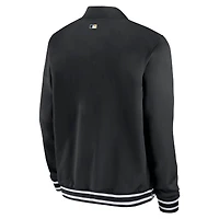 Blouson aviateur entièrement zippé Nike pour homme, noir, Pittsburgh Pirates Authentic Collection