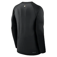 Men's Nike Black Pittsburgh Pirates Authentic Collection Game Time Raglan Dri-FIT Long Sleeve T-Shirt