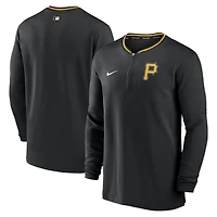 Haut Nike noir à demi-zip Performance des Pirates de Pittsburgh pour homme
