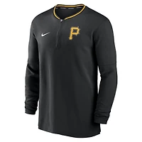 Haut Nike noir à demi-zip Performance des Pirates de Pittsburgh pour homme