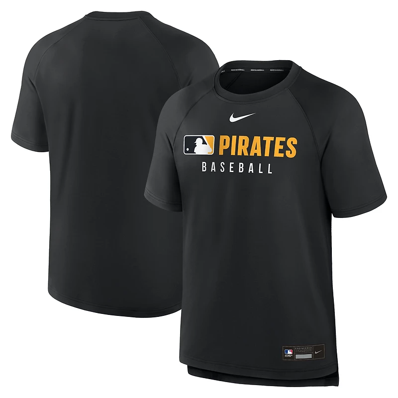 T-shirt Nike noir authentique d'avant-match des Pirates de Pittsburgh pour homme