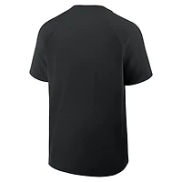 Coupe-vent à manches courtes raglan Nike noir pour homme des Pirates de Pittsburgh Authentic Collection