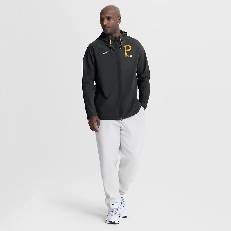 Veste à capuche zippée intégrale Nike Pittsburgh Pirates Authentic Collection noire pour homme