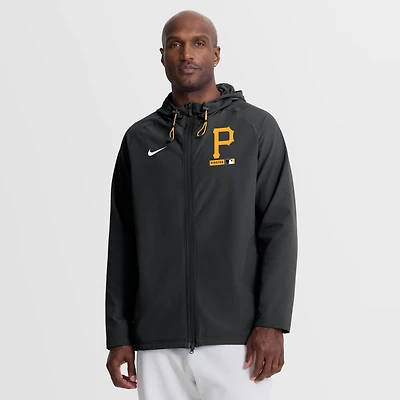 Men's Nike Black Pittsburgh Pirates Authentic Collection Raglan Therma-FIT Full-Zip Hooded Jacket